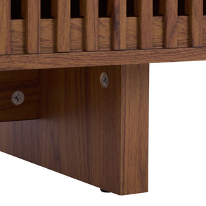 Safavieh Quaid 1 Drawer 2 Door Nightstand In Elegant Walnut Finish For Stylish Bedroom Storage Solutions Walnut ,Brass Pb ,Mdf Nst3104a