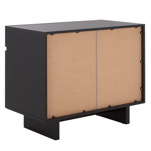 Safavieh Quaid 1 Drawer 2 Door Nightstand In Elegant Walnut Finish For Stylish Bedroom Storage Solutions Black ,Brass Pb ,Mdf Nst3104b