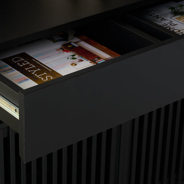 Safavieh Quaid 1 Drawer 2 Door Nightstand In Elegant Walnut Finish For Stylish Bedroom Storage Solutions Black ,Brass Pb ,Mdf Nst3104b