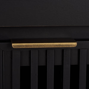 Safavieh Quaid 1 Drawer 2 Door Nightstand In Elegant Walnut Finish For Stylish Bedroom Storage Solutions Black ,Brass Pb ,Mdf Nst3104b