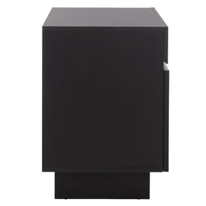 Safavieh Quaid 1 Drawer 2 Door Nightstand In Elegant Walnut Finish For Stylish Bedroom Storage Solutions Black ,Brass Pb ,Mdf Nst3104b