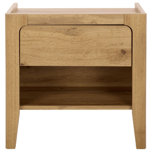Safavieh Equit 1 Drawer Nightstand In Oak - Modern & Compact Storage Solution For Stylish Bedrooms & Apartments NST3105A