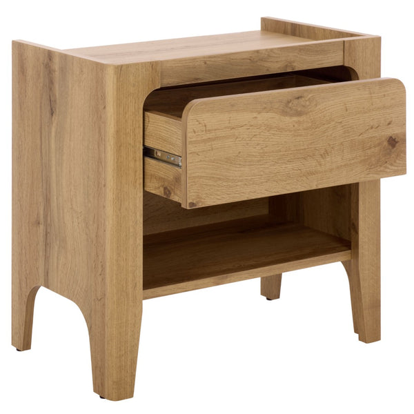 Safavieh Equit 1 Drawer Nightstand In Oak - Modern & Compact Storage Solution For Stylish Bedrooms & Apartments NST3105A