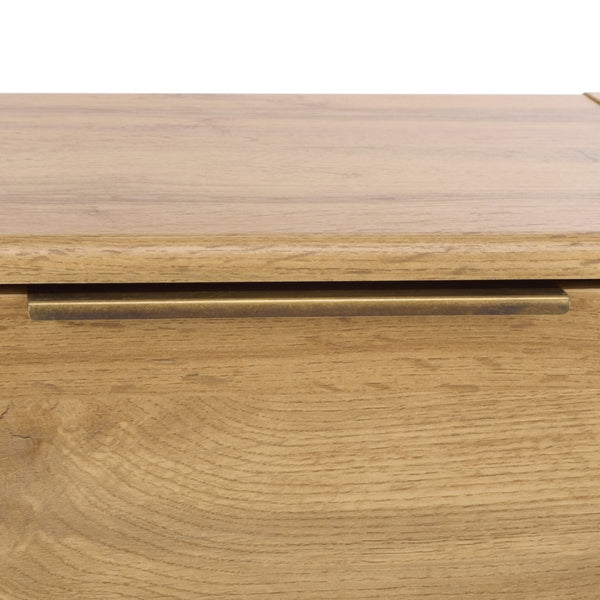 Safavieh Angeria 2 Drawer Nightstand - Modern Oak With Brass Accents For Stylish Bedroom Storage & Decor NST3109A