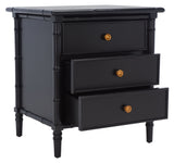 Safavieh Mina 3 Drawer Nightstand Black / Gold NST3500E