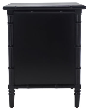 Safavieh Mina 3 Drawer Nightstand Black / Gold NST3500E