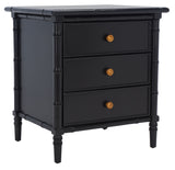 Safavieh Mina 3 Drawer Nightstand Black / Gold NST3500E