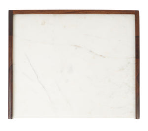 Safavieh Marion Elegant 1-Drawer Nightstand With White Marble Top & Walnut Body For Stylish Bedroom Storage NST3700A