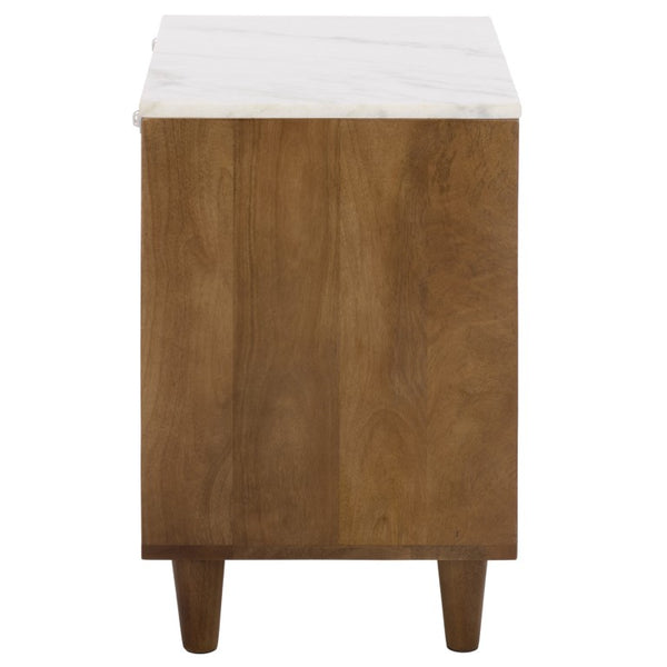 Safavieh Lyubov Marble Top Nightstand with Wood Base for Modern Bedroom Decor NST3702A