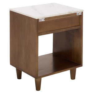 Safavieh Lyubov Marble Top Nightstand with Wood Base for Modern Bedroom Decor NST3702A