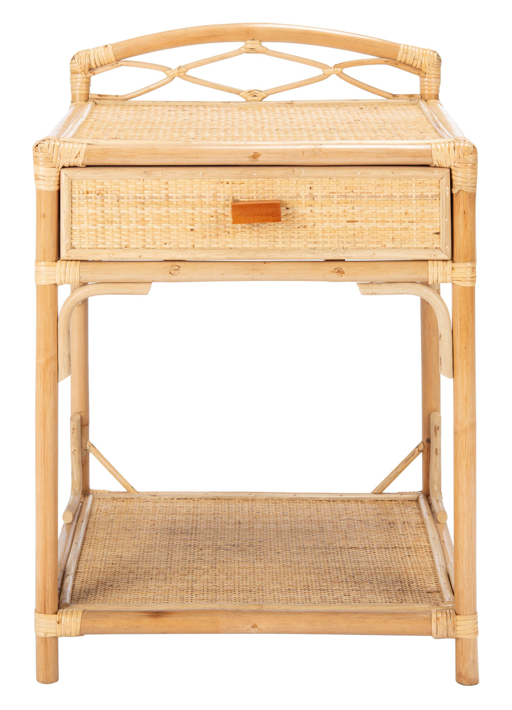 Safavieh Bea Nightstand With Drawer & Shelf – Coastal-inspired Wood & Rattan Design For Serene Bedrooms Natural Wood,Cane Nst4000a