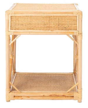 Safavieh Bali Coastal 1 Drawer Nightstand With Open Shelf – Stylish Storage For Bedroom Or Living Room Decor Natural NST4001A