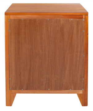 Safavieh Devon Coastal-Inspired Nightstand With Rattan Accents, 1 Drawer & 1 Door For Bedroom Storage Solutions Natural NST4002A