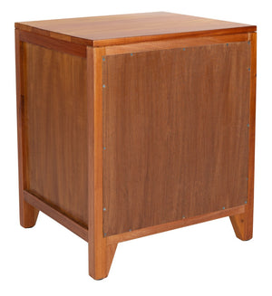 Safavieh Devon Coastal-Inspired Nightstand With Rattan Accents, 1 Drawer & 1 Door For Bedroom Storage Solutions Natural NST4002A