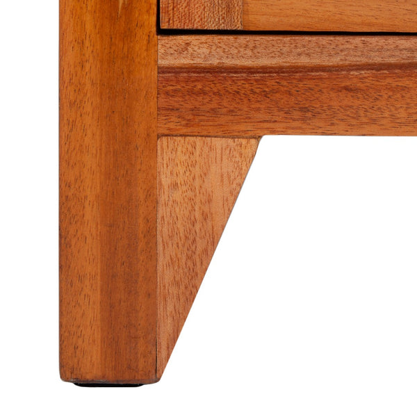 Safavieh Devon Coastal-Inspired Nightstand With Rattan Accents, 1 Drawer & 1 Door For Bedroom Storage Solutions Natural NST4002A