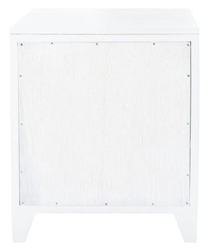 Safavieh Devon Coastal-Inspired Nightstand With Rattan Accents, 1 Drawer & 1 Door For Bedroom Storage Solutions White/Natural NST4002C