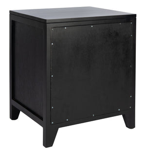 Safavieh Devon Coastal-Inspired Nightstand With Rattan Accents, 1 Drawer & 1 Door For Bedroom Storage Solutions Black/Natural NST4002D