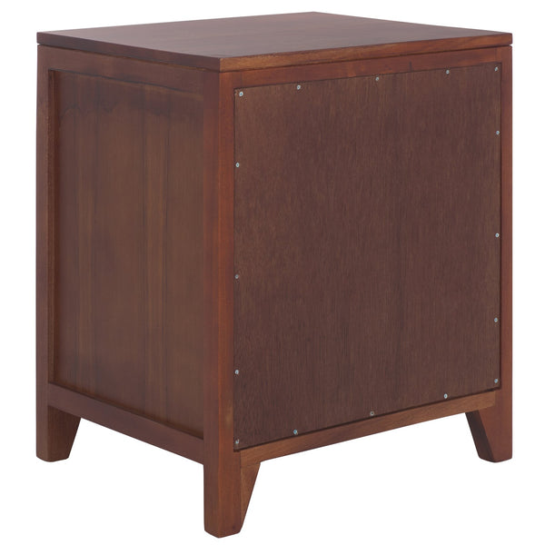 Safavieh Devon 1 Drawer 1 Door Nightstand - Dark Natural Finish With Stylish Design & Ample Storage Space Dark Natural ,Natural Carb P2 Plywood,Weaving Nst4002e