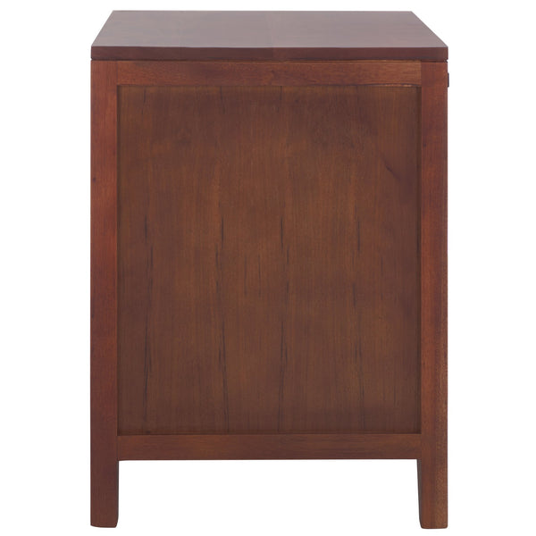 Safavieh Devon 1 Drawer 1 Door Nightstand - Dark Natural Finish With Stylish Design & Ample Storage Space Dark Natural ,Natural Carb P2 Plywood,Weaving Nst4002e