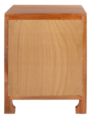 Safavieh Dave Coastal Style Nightstand With Storage, Natural Wood Frame & Rattan For Modern Interiors Natural NST4003A