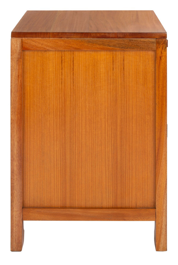 Safavieh Dave Coastal Style Nightstand With Storage, Natural Wood Frame & Rattan For Modern Interiors Natural NST4003A
