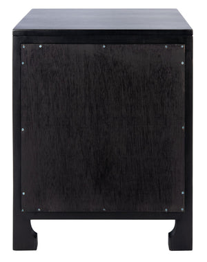 Safavieh Dave Coastal Style Nightstand With Storage, Natural Wood Frame & Rattan For Modern Interiors Black/Natural NST4003D