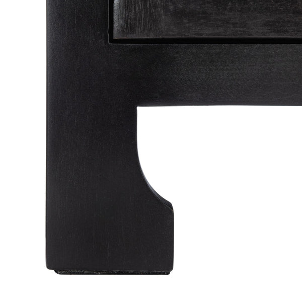 Safavieh Dave Coastal Style Nightstand With Storage, Natural Wood Frame & Rattan For Modern Interiors Black/Natural NST4003D