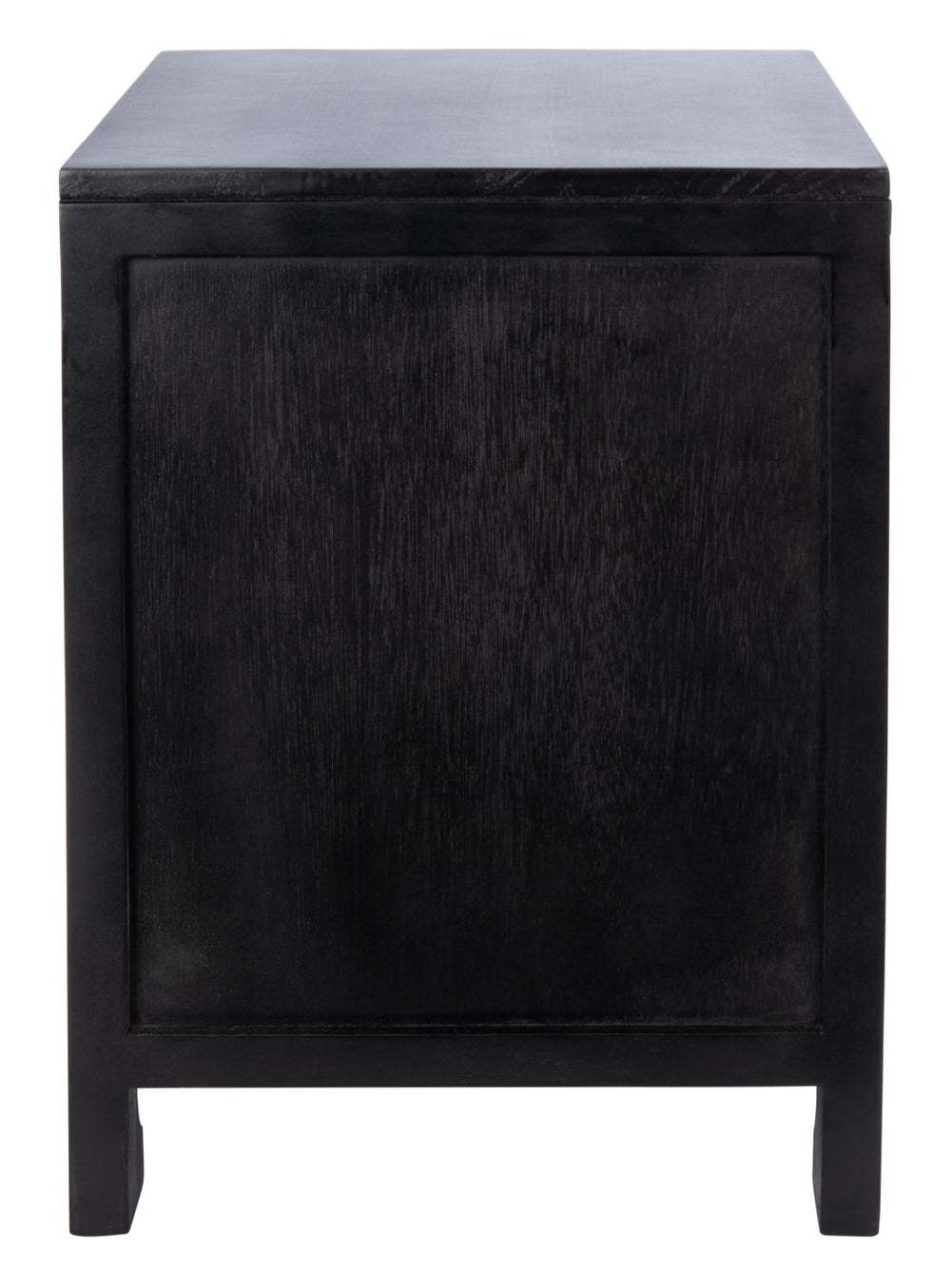 Safavieh Dave Coastal Style Nightstand With Storage, Natural Wood Frame & Rattan For Modern Interiors Black/Natural NST4003D