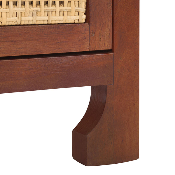 Safavieh Dave 1 Drawer 1 Door Nightstand - Dark Natural Elegance For Stylish Storage In Any Bedroom Or Living Room Dark Natural ,Natural Carb P2 Plywood,Weaving Nst4003e