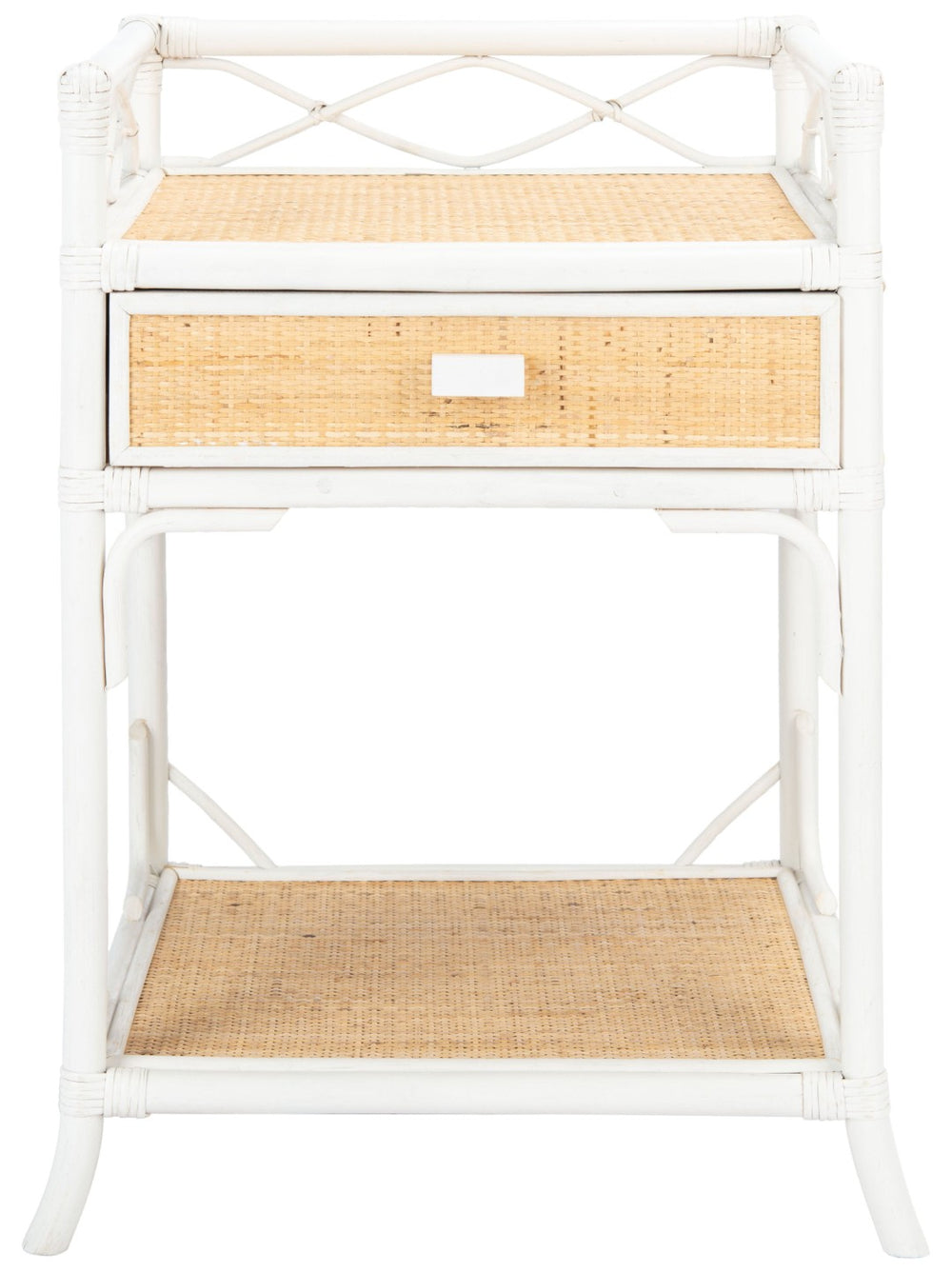 Safavieh Rumi Elegant Nightstand With Drawer And Shelf – Chic Coastal Design For Stylish Bedroom Storage Solutions White/Natural NST4004B