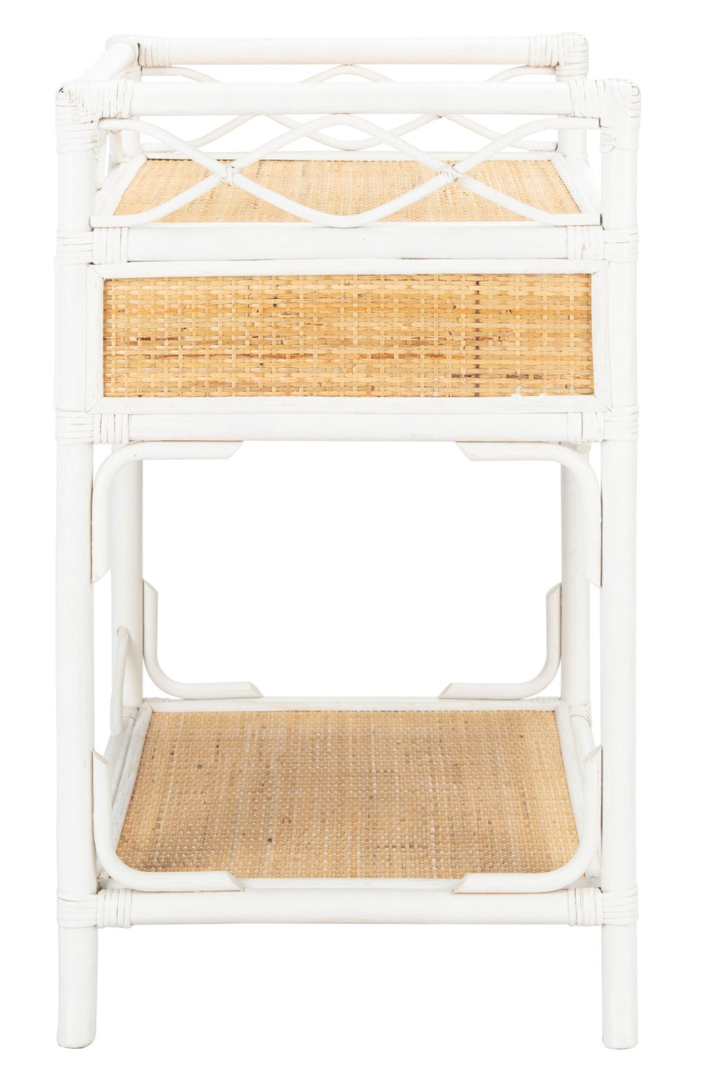 Safavieh Rumi Elegant Nightstand With Drawer And Shelf – Chic Coastal Design For Stylish Bedroom Storage Solutions White/Natural NST4004B