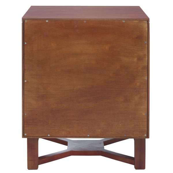 Safavieh Hedwig 2 Drawer Nightstand - Dark Natural & Natural Finish For Modern Bedroom Elegance & Storage Dark Natural ,Natural Carb P2 Plywood,Weaving Nst4007e