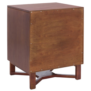 Safavieh Hedwig 2 Drawer Nightstand - Dark Natural & Natural Finish For Modern Bedroom Elegance & Storage Dark Natural ,Natural Carb P2 Plywood,Weaving Nst4007e