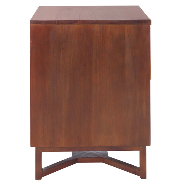 Safavieh Hedwig 2 Drawer Nightstand - Dark Natural & Natural Finish For Modern Bedroom Elegance & Storage Dark Natural ,Natural Carb P2 Plywood,Weaving Nst4007e