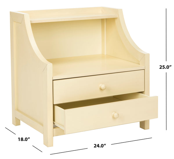 Safavieh Ellie 2 Drawer Nightstand White Wood Nst5000a