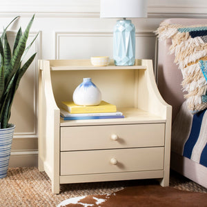 Safavieh Ellie 2 Drawer Nightstand White Wood Nst5000a