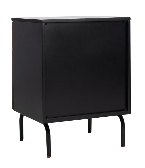 Safavieh Genevieve 2-Drawer Nightstand – Timeless Vintage Charm With Modern Design For Every Bedroom Style Walnut / Black NST5002A