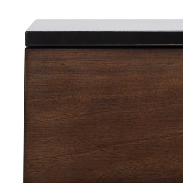 Safavieh Genevieve 2-Drawer Nightstand – Timeless Vintage Charm With Modern Design For Every Bedroom Style Walnut / Black NST5002A