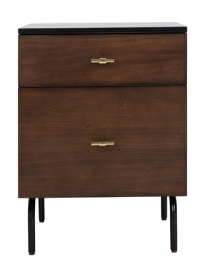 Safavieh Genevieve 2-Drawer Nightstand – Timeless Vintage Charm With Modern Design For Every Bedroom Style Walnut / Black NST5002A