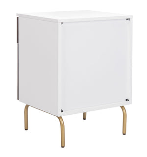 Safavieh Genevieve 2-Drawer Nightstand – Timeless Vintage Charm With Modern Design For Every Bedroom Style Walnut / White / Gold NST5002B