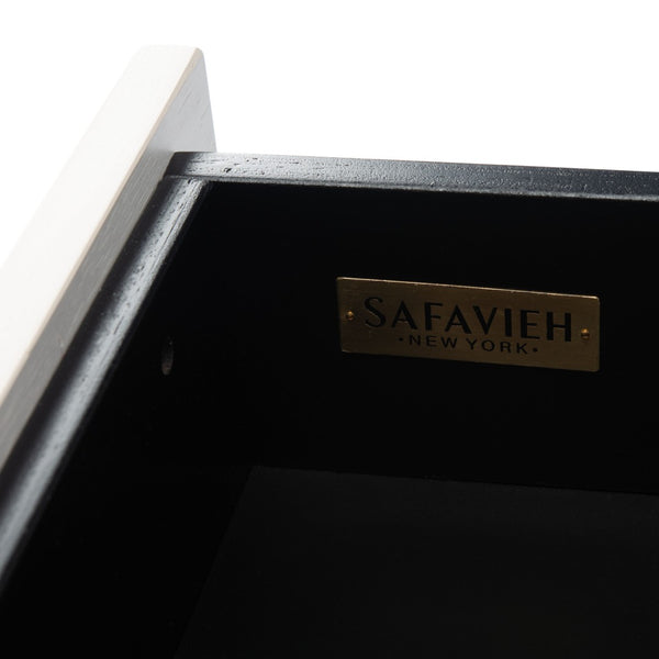Safavieh Genevieve 2-Drawer Nightstand – Timeless Vintage Charm With Modern Design For Every Bedroom Style Black / White Washed NST5002C