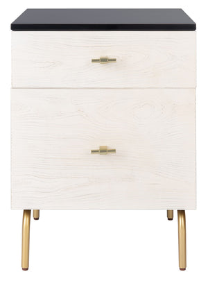 Safavieh Genevieve 2-Drawer Nightstand – Timeless Vintage Charm With Modern Design For Every Bedroom Style Black / White Washed NST5002C