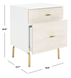 Safavieh Genevieve 2-Drawer Nightstand – Timeless Vintage Charm With Modern Design For Every Bedroom Style White / White Washed NST5002D