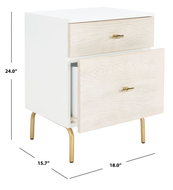 Safavieh Genevieve 2-Drawer Nightstand – Timeless Vintage Charm With Modern Design For Every Bedroom Style White / White Washed NST5002D