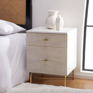 Safavieh Genevieve 2-Drawer Nightstand – Timeless Vintage Charm With Modern Design For Every Bedroom Style White / White Washed NST5002D
