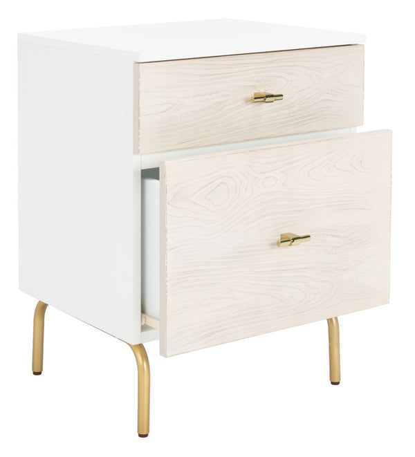 Safavieh Genevieve 2-Drawer Nightstand – Timeless Vintage Charm With Modern Design For Every Bedroom Style White / White Washed NST5002D