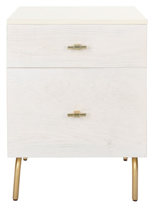 Safavieh Genevieve 2-Drawer Nightstand – Timeless Vintage Charm With Modern Design For Every Bedroom Style Cream / White Washed NST5002E