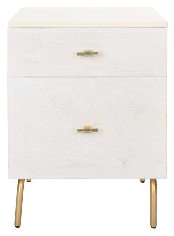 Safavieh Genevieve 2-Drawer Nightstand – Timeless Vintage Charm With Modern Design For Every Bedroom Style Cream / White Washed NST5002E