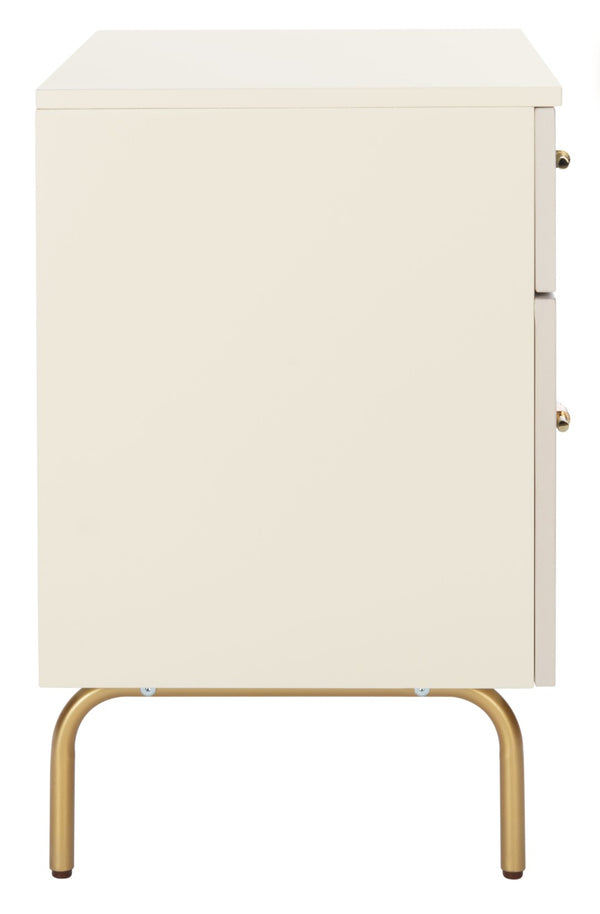 Safavieh Genevieve 2-Drawer Nightstand – Timeless Vintage Charm With Modern Design For Every Bedroom Style Cream / White Washed NST5002E