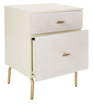 Safavieh Genevieve 2-Drawer Nightstand – Timeless Vintage Charm With Modern Design For Every Bedroom Style Cream / White Washed NST5002E